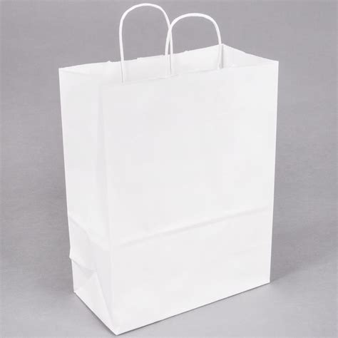 plain white shopping bags.